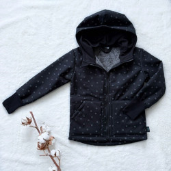 Kinder-Softshelljacke mit Lammfell REFLEKTIERENDE HERZCHEN