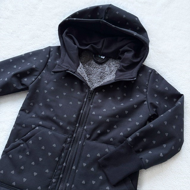 Kinder-Softshelljacke mit Lammfell REFLEKTIERENDE HERZCHEN