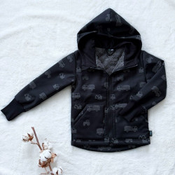 Kinder-Softshelljacke mit Lammfell **REFLEKTIERENDE BAUMASCHINEN**