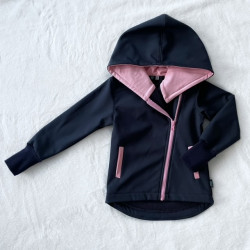 Kinder Softshelljacke mit schrägem Reißverschluss dunkelblau