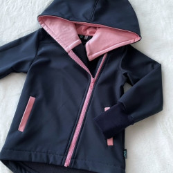 Kinder Softshelljacke mit schrägem Reißverschluss dunkelblau