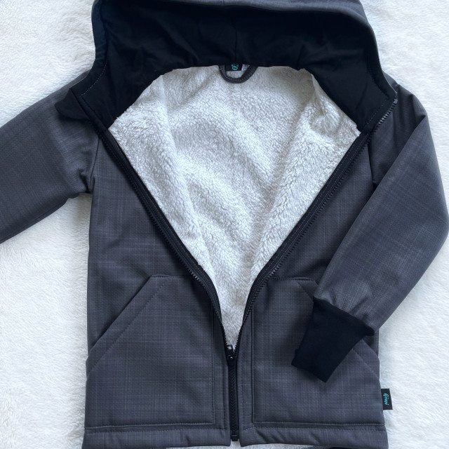 Kinder Winter Softshelljacke mit Fleece grau