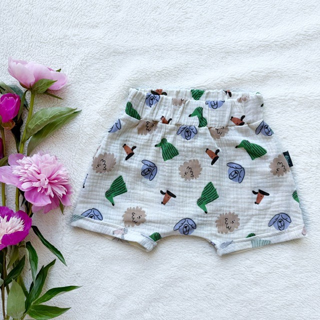 Kinder-Sommer-Musselin-Shorts Hündchen