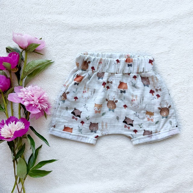 Kinder-Sommer-Musselin-Shorts Tiere