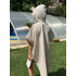 Kinder-Sommerponcho mit Kapuze und Öhrchen, beige