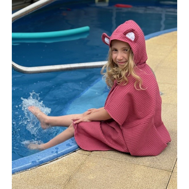 Kinder Sommerjacke mit Kapuze und Ohren in Rosa