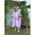 Kinderponcho mit Kapuze und lila Ohren