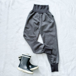 Kinder gefütterte Softshell-Hosen mit grauem Bund, gesprenkelt grau