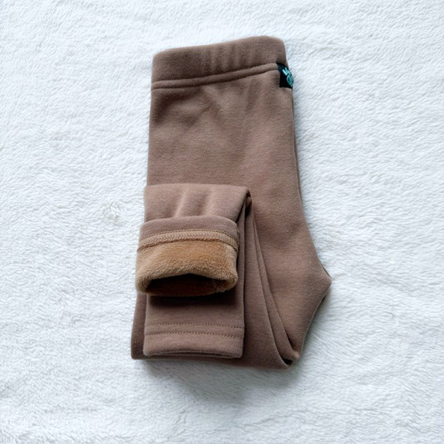 Kinder Winter Baumwolle extra isolierte Thermoleggings warmkeeper braun