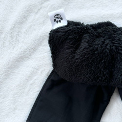Kinder Winter Softshell gefütterte Hose mit Lammfell schwarz (schwarz Lammfell außen)