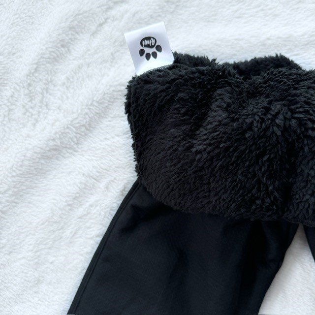 Kinder Winter Softshell gefütterte Hose mit Lammfell schwarz (schwarz Lammfell außen)