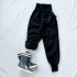 Kinder Winter Softshell gefütterte Hose mit Lammfell schwarz (schwarz Lammfell außen)