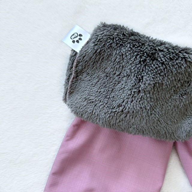 Kinder Winter Softshell gefütterte Hose mit Lammfell altrosa (graues Lammfell außen)