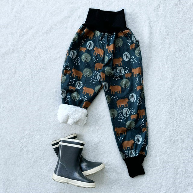 Kinder Winter gefütterte Softshell-Hosen mit Lammfell MEDVEDE