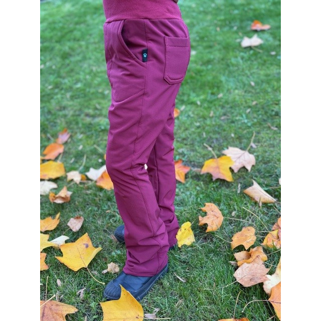 Mädchen Softshell gefütterte Hose bordeaux
