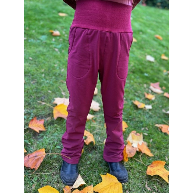 Mädchen Softshell gefütterte Hose bordeaux