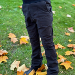 Mädchen Softshell gefütterte Hose schwarz