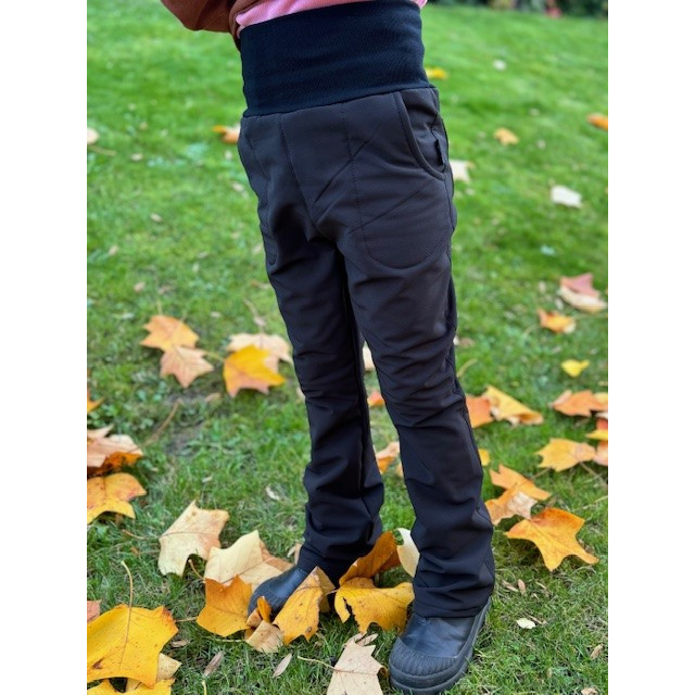 Mädchen Softshell gefütterte Hose schwarz