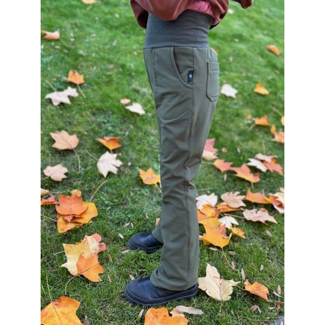 Mädchen Softshell gefütterte Hose khaki