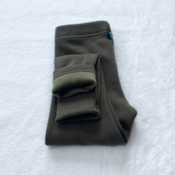 Kinder Winter Baumwolle extra isolierte Thermoleggings warmkeeper khaki