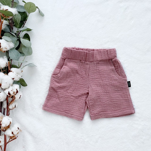 Kinder Sommer Muschel Bermuda rosa