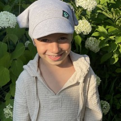 Kinder Sommerhut mit Schirm hellrosa