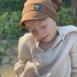 Kinder Sommerhut mit Schirm braun