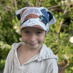 Kinder Sommer Baumwollmütze mit Schirm MONSTERA