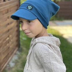 Kinder Sommerhut mit Schild petrol