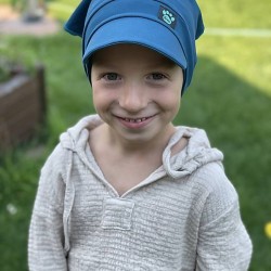 Kinder Sommerhut mit Schild petrol
