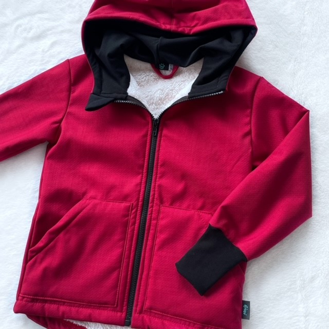 Kinder Softshelljacke mit Fleecefutter rot