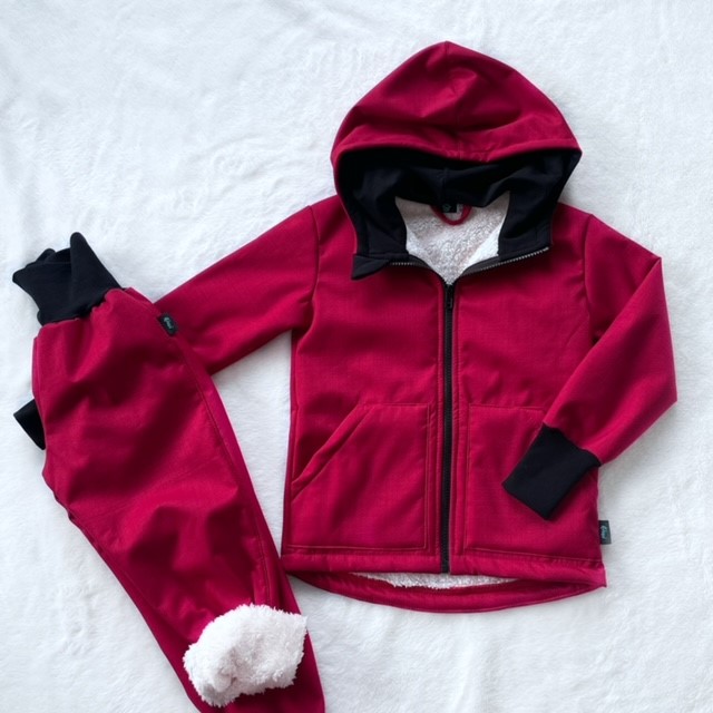 Kinder Softshelljacke mit Fleecefutter rot