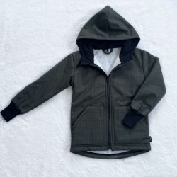 Kinder Winter Softshelljacke mit Lammfell khaki