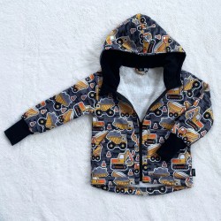 Kinder Winter Softshelljacke BAUMASCHINEN mit Fleecefutter