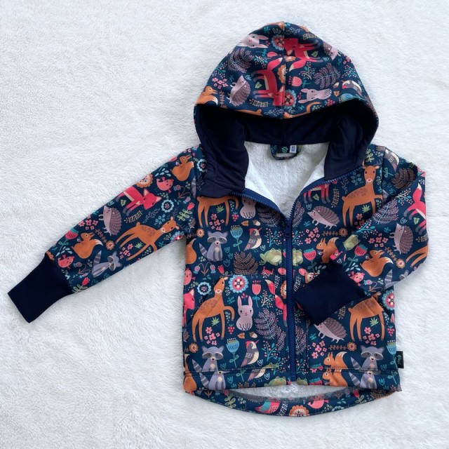 Kinder Winter Softshelljacke TIERE mit Lammfell