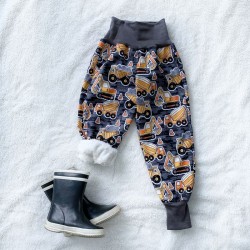 Kinder Winter gefütterte Softshell-Hosen mit Lammfell STAVEBNÉ STROJE