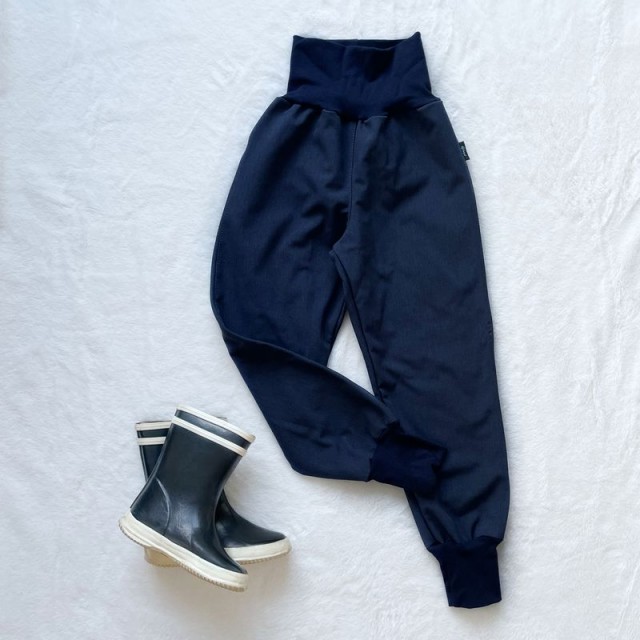 Kinder gefütterte Softshell-Hosen melierte dunkelblaue