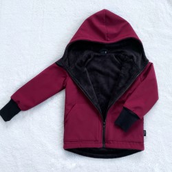 Kinder Softshell gefütterte Jacke bordeaux