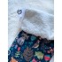 Kinder Winter gefütterte Softshell-Hosen mit Tiermotiv und dunkelblauem Bund